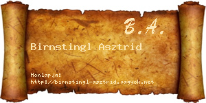 Birnstingl Asztrid névjegykártya